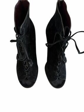 Coach Black Suede Lace-Up Women's Ankle Boots